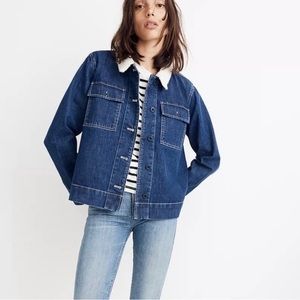 Madewell denim jacket with teddy colar